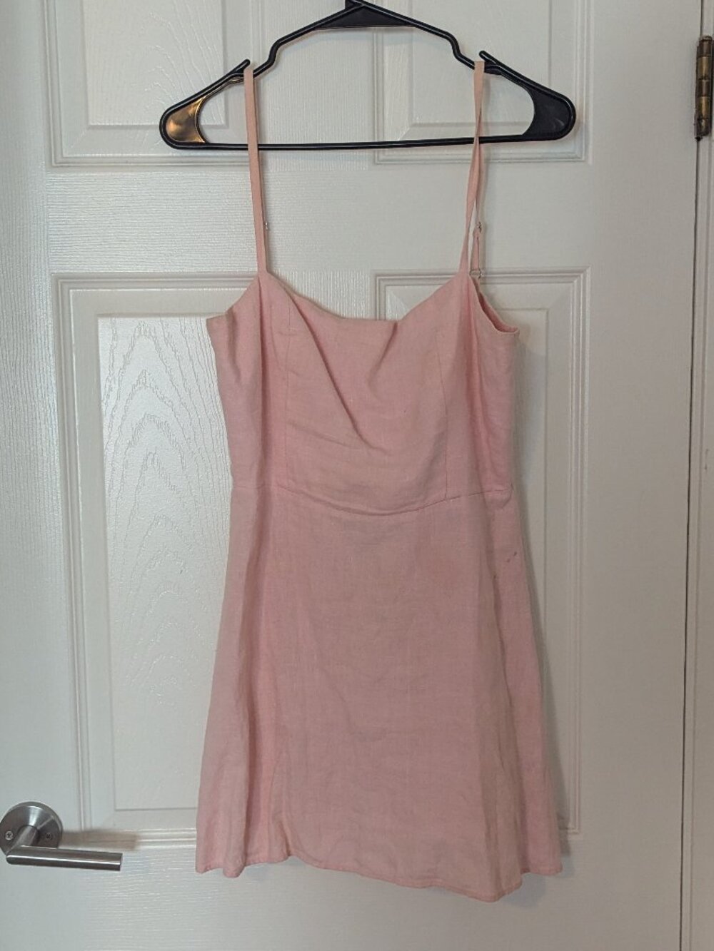 Reformation Pink Linen Auden Mini Dress - Size 6 - Picture 5 of 5